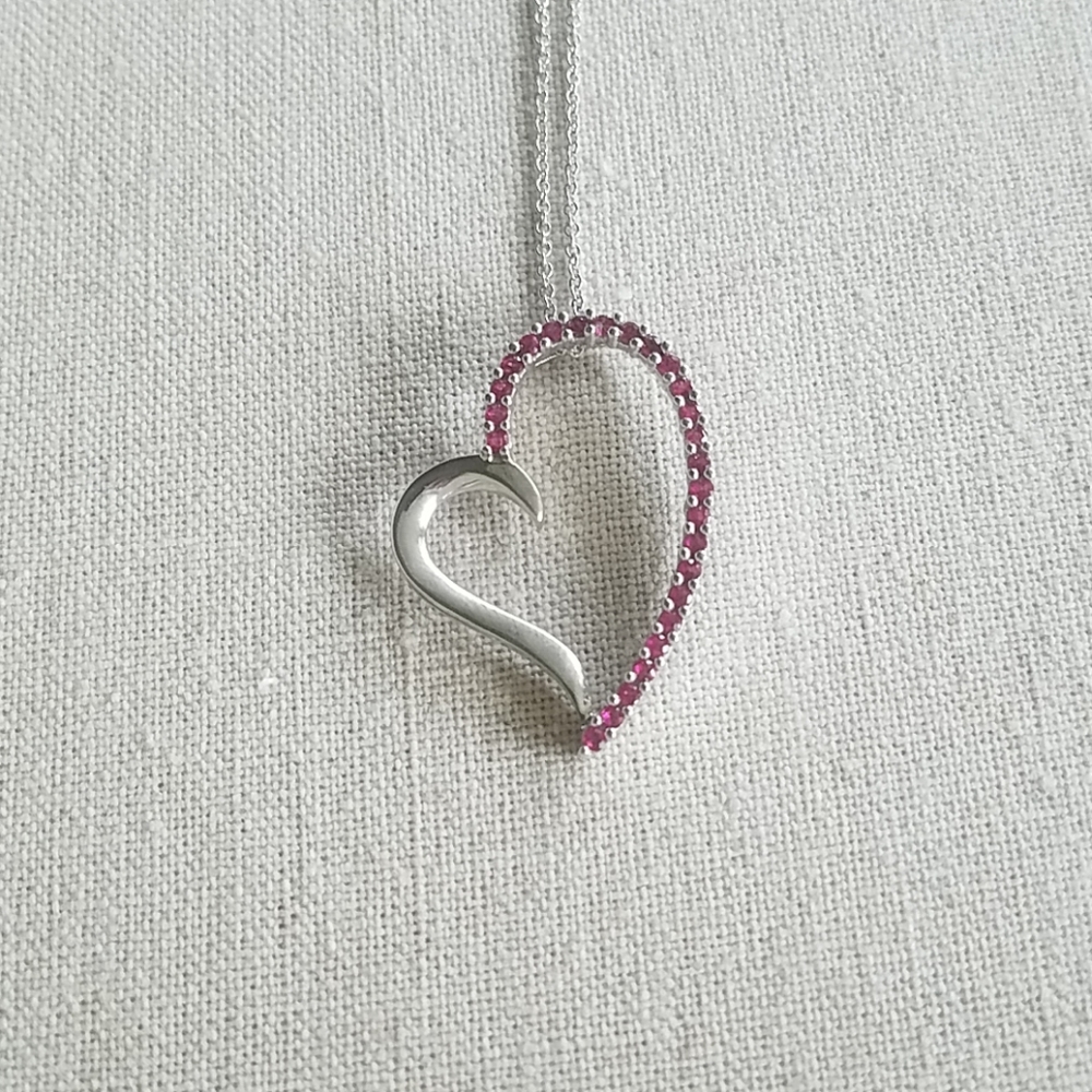 14K White Gold Chain w 14K White Gold Pendant